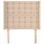 Headboard with ears cappuccino synthetic leather 93x16x118/128 cm by , Headboards and footboards - Ref: Foro24-3119663, Price...