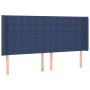 Cabecero con orejas de tela azul 203x16x118/128 cm de , Cabeceros y pies de cama - Ref: Foro24-3120042, Precio: 129,47 €, Des...