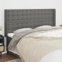 Cabecero con orejas de tela gris oscuro 203x16x118/128 cm de , Cabeceros y pies de cama - Ref: Foro24-3120037, Precio: 133,56...