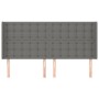 Cabecero con orejas de tela gris oscuro 203x16x118/128 cm de , Cabeceros y pies de cama - Ref: Foro24-3120037, Precio: 133,56...