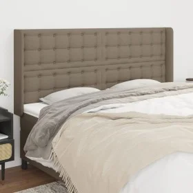 Headboard with ears in taupe gray fabric 203x16x118/128 cm by , Headboards and footboards - Ref: Foro24-3120040, Price: 149,7...