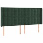 Cabecero con orejas de terciopelo verde oscuro 183x16x118/128cm de , Cabeceros y pies de cama - Ref: Foro24-3120077, Precio: ...