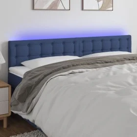 LED-Kopfteil aus blauem Stoff, 160 x 5 x 78/88 cm von , Kopf- und Fußteile - Ref: Foro24-3122058, Preis: 67,24 €, Rabatt: %