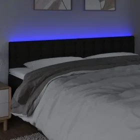Black fabric headboard with LED 200x5x78/88 cm by , Headboards and footboards - Ref: Foro24-3122070, Price: 80,33 €, Discount: %