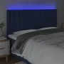 Headboard with LED lights blue fabric 160x5x118/128 cm by , Headboards and footboards - Ref: Foro24-3122870, Price: 121,70 €,...
