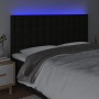 Cabecero con luces LED tela negro 160x5x118/128 cm de , Cabeceros y pies de cama - Ref: Foro24-3122866, Precio: 134,85 €, Des...
