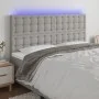Headboard with LED lights light gray fabric 160x5x118/128 cm by , Headboards and footboards - Ref: Foro24-3122864, Price: 123...