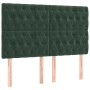 Cabecero con luces LED terciopelo verde oscuro 144x7x118/128 cm de , Cabeceros y pies de cama - Ref: Foro24-3122811, Precio: ...