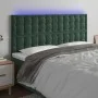 Headboard with LED lights dark green velvet 180x5x118/128 cm by , Headboards and footboards - Ref: Foro24-3122921, Price: 126...