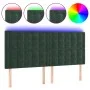 Headboard with LED lights dark green velvet 180x5x118/128 cm by , Headboards and footboards - Ref: Foro24-3122921, Price: 126...