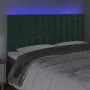 Headboard with LED lights dark green velvet 180x5x118/128 cm by , Headboards and footboards - Ref: Foro24-3122921, Price: 126...