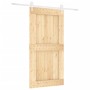 Puerta corredera con herrajes madera maciza de pino 100x210 cm en Puertas | Comprar online en Foru.es