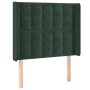 Cabecero con LED de terciopelo verde oscuro 93x16x118/128 cm de , Cabeceros y pies de cama - Ref: Foro24-3124521, Precio: 84,...