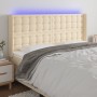 Cabecero con LED de tela color crema 163x16x118/128 cm de , Cabeceros y pies de cama - Ref: Foro24-3124493, Precio: 142,16 €,...