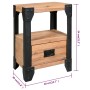 Mesita de noche de madera maciza acacia y acero 40x30x54 cm de vidaXL, Mesitas de noche - Ref: Foro24-244993, Precio: 81,66 €...