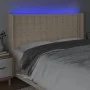 Kopfteil aus cremefarbenem Stoff mit LED 163x16x118/128 cm von , Kopf- und Fußteile - Ref: Foro24-3124493, Preis: 139,74 €, R...