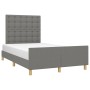 Estructura de cama con cabecero de tela gris oscuro 120x200 cm de , Camas y somieres - Ref: Foro24-3125366, Precio: 164,05 €,...