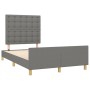 Estructura de cama con cabecero de tela gris oscuro 120x200 cm de , Camas y somieres - Ref: Foro24-3125366, Precio: 164,05 €,...