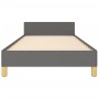 Estructura de cama con cabecero de tela gris oscuro 100x200 cm de , Camas y somieres - Ref: Foro24-3125358, Precio: 147,77 €,...