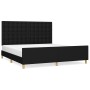 Estructura de cama con cabecero de tela negro 160x200 cm de , Camas y somieres - Ref: Foro24-3125391, Precio: 260,31 €, Descu...