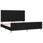 Estructura de cama con cabecero de tela negro 160x200 cm de , Camas y somieres - Ref: Foro24-3125391, Precio: 260,31 €, Descu...
