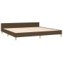 Estructura de cama con cabecero de tela marrón oscuro 200x200cm de , Camas y somieres - Ref: Foro24-3125408, Precio: 265,28 €...