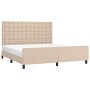 Estructura de cama cabecero cuero sintético capuchino 180x200cm de , Camas y somieres - Ref: Foro24-3125590, Precio: 291,30 €...
