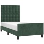 Estructura cama con cabecero terciopelo verde oscuro 100x200 cm de , Camas y somieres - Ref: Foro24-3125986, Precio: 151,55 €...