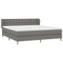 Cama box spring con colchón tela gris oscuro 160x200 cm de , Camas y somieres - Ref: Foro24-3127134, Precio: 535,41 €, Descue...