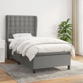 Cama box spring con colchón tela gris oscuro 80x200 cm de , Camas y somieres - Ref: Foro24-3128238, Precio: 363,79 €, Descuen...