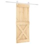 Puerta corredera con herrajes madera maciza de pino 80x210 cm en Puertas | Comprar online en Foru.es