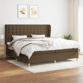 Boxspringbett mit dunkelbrauner Stoffmatratze 200x200 cm von , Betten und Lattenroste - Ref: Foro24-3128872, Preis: 688,27 €,...