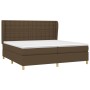 Cama box spring con colchón tela marrón oscuro 200x200 cm de , Camas y somieres - Ref: Foro24-3128872, Precio: 699,42 €, Desc...