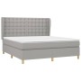 Cama box spring con colchón tela gris claro 160x200 cm de , Camas y somieres - Ref: Foro24-3128853, Precio: 588,56 €, Descuen...
