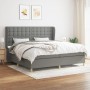Cama box spring con colchón tela gris oscuro 200x200 cm de , Camas y somieres - Ref: Foro24-3128870, Precio: 660,08 €, Descue...
