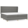 Cama box spring con colchón tela gris oscuro 200x200 cm de , Camas y somieres - Ref: Foro24-3128870, Precio: 660,08 €, Descue...