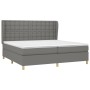Cama box spring con colchón tela gris oscuro 200x200 cm de , Camas y somieres - Ref: Foro24-3128870, Precio: 660,08 €, Descue...