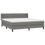 Cama box spring con colchón tela gris oscuro 160x200 cm de , Camas y somieres - Ref: Foro24-3130042, Precio: 540,57 €, Descue...