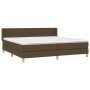 Cama box spring con colchón tela marrón oscuro 200x200 cm de , Camas y somieres - Ref: Foro24-3130620, Precio: 623,14 €, Desc...
