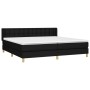 Cama box spring con colchón tela negro 160x200 cm de , Camas y somieres - Ref: Foro24-3130603, Precio: 520,28 €, Descuento: %