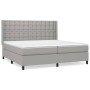 Cama box spring con colchón tela gris claro 200x200 cm de , Camas y somieres - Ref: Foro24-3131777, Precio: 708,50 €, Descuen...
