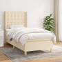 Cama box spring con colchón tela color crema 90x190 cm de , Camas y somieres - Ref: Foro24-3132278, Precio: 363,19 €, Descuen...