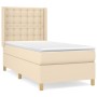 Cama box spring con colchón tela color crema 90x190 cm de , Camas y somieres - Ref: Foro24-3132278, Precio: 363,19 €, Descuen...