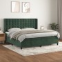 Cama box spring con colchón terciopelo verde oscuro 200x200 cm de , Camas y somieres - Ref: Foro24-3132942, Precio: 727,57 €,...
