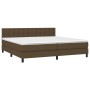 Cama box spring colchón luces LED tela marrón oscuro 200x200 cm de , Camas y somieres - Ref: Foro24-3133504, Precio: 608,23 €...