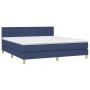 Cama box spring con colchón y LED tela azul 160x200 cm de , Camas y somieres - Ref: Foro24-3134051, Precio: 491,49 €, Descuen...