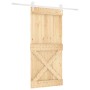 Puerta corredera con herrajes madera maciza de pino 95x210 cm en Puertas | Comprar online en Foru.es
