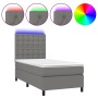Cama box spring colchón y luces LED tela gris oscuro 80x200 cm de , Camas y somieres - Ref: Foro24-3135150, Precio: 352,73 €,...