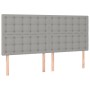 Cama box spring con colchón tela y LED gris claro 200x200 cm de , Camas y somieres - Ref: Foro24-3135221, Precio: 711,86 €, D...