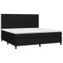 Box spring bed mattress and LED lights black fabric 200x200 cm by , Beds and slatted bases - Ref: Foro24-3135223, Price: 685,...